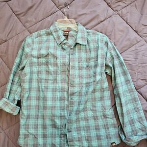 Green Plaid Button-Up Shirt